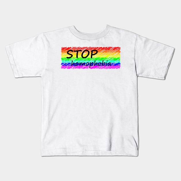 Stop homophobia Kids T-Shirt by Johnny_Sk3tch